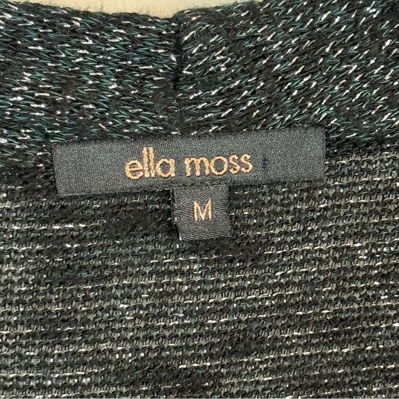 Ella Moss Black Layered Sweater Top Metallic M - Picture 4 of 7